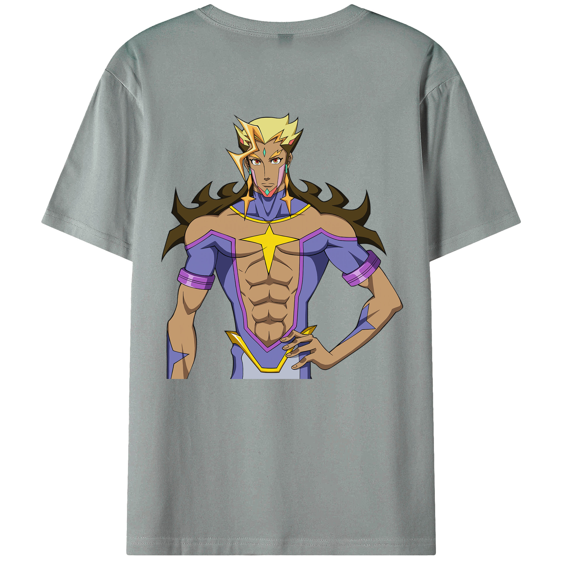 （画像用） 遊☆戯☆王 Yu-Gi-Oh! 綿100％ メンズ半袖Tシャツ（バックプリント） 通気性
